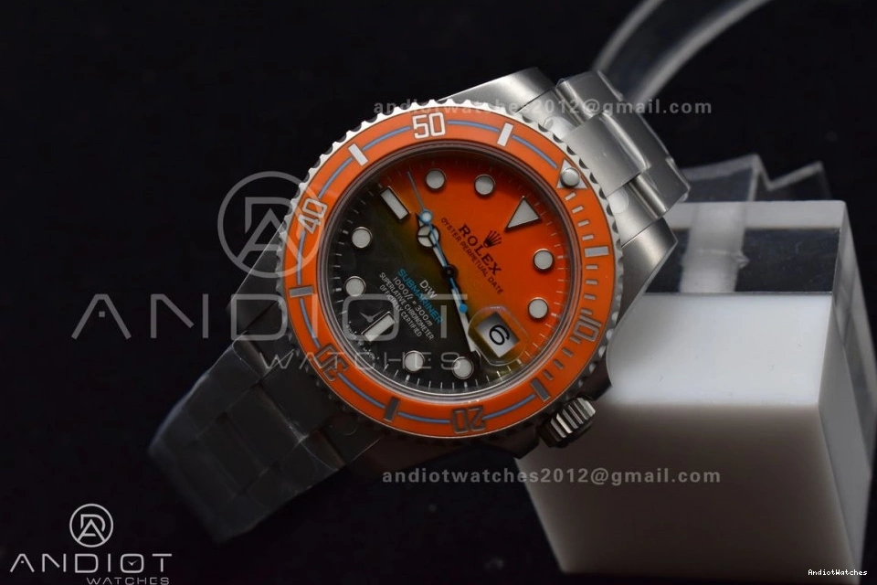 Submariner on Best Bezel 1:1 Stretchable Sandblasted Bracelet Dial Orange SS DIW Edition Orange VSF Black VS Ceramic 1161 0403